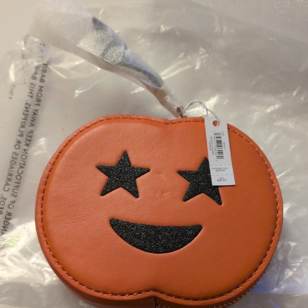 Coach Orange Star-Eye Smile Mini Crossbody